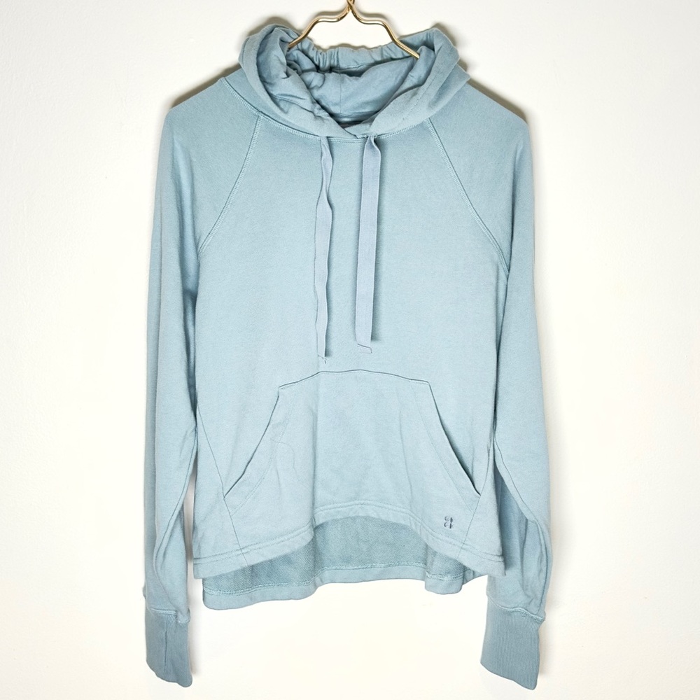 sweaty betty revive cropped hoodie vapour blue small